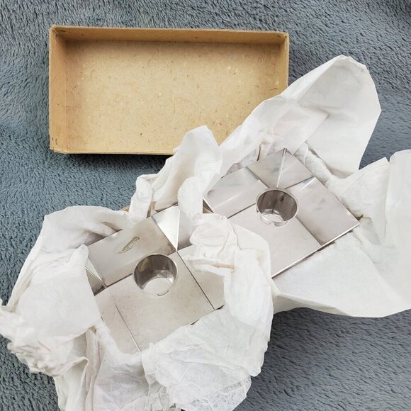 Bohemia Glass MCM VTG Czechoslovakia Crystal Candle Stick Holders Pair Orig. Box - Picture 3 of 17